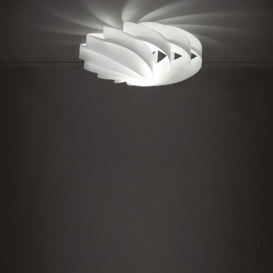 Lámpara de techo FLAT blanca de cinco luces diámetro 100x h50cm