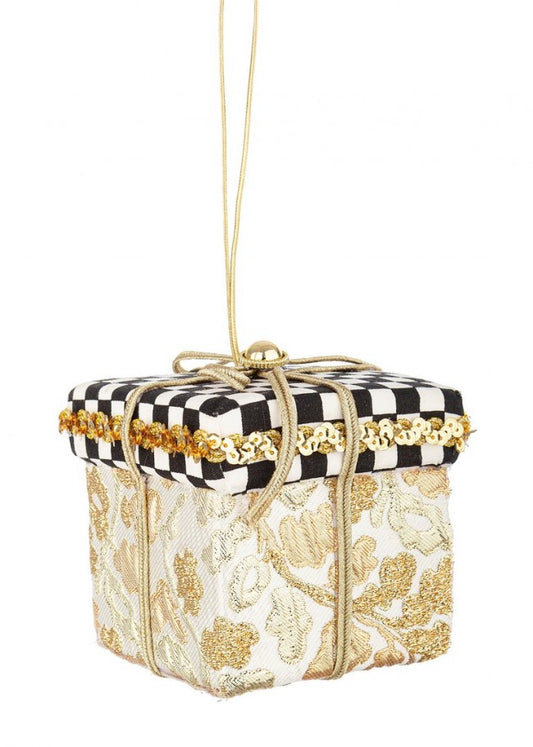 Caja de regalo dorada con colgante de ajedrez 8x