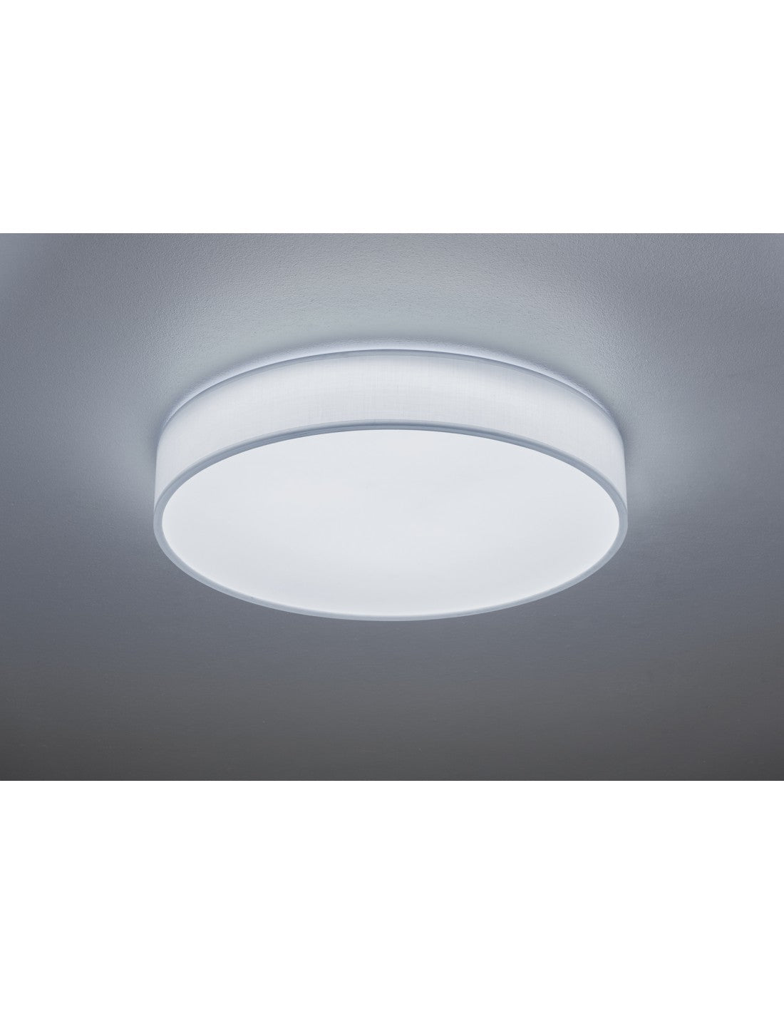 Lámpara de Techo Led Regulable Cambio de Color Lugano Tela Blanca Ø60 cm Trio Lighting