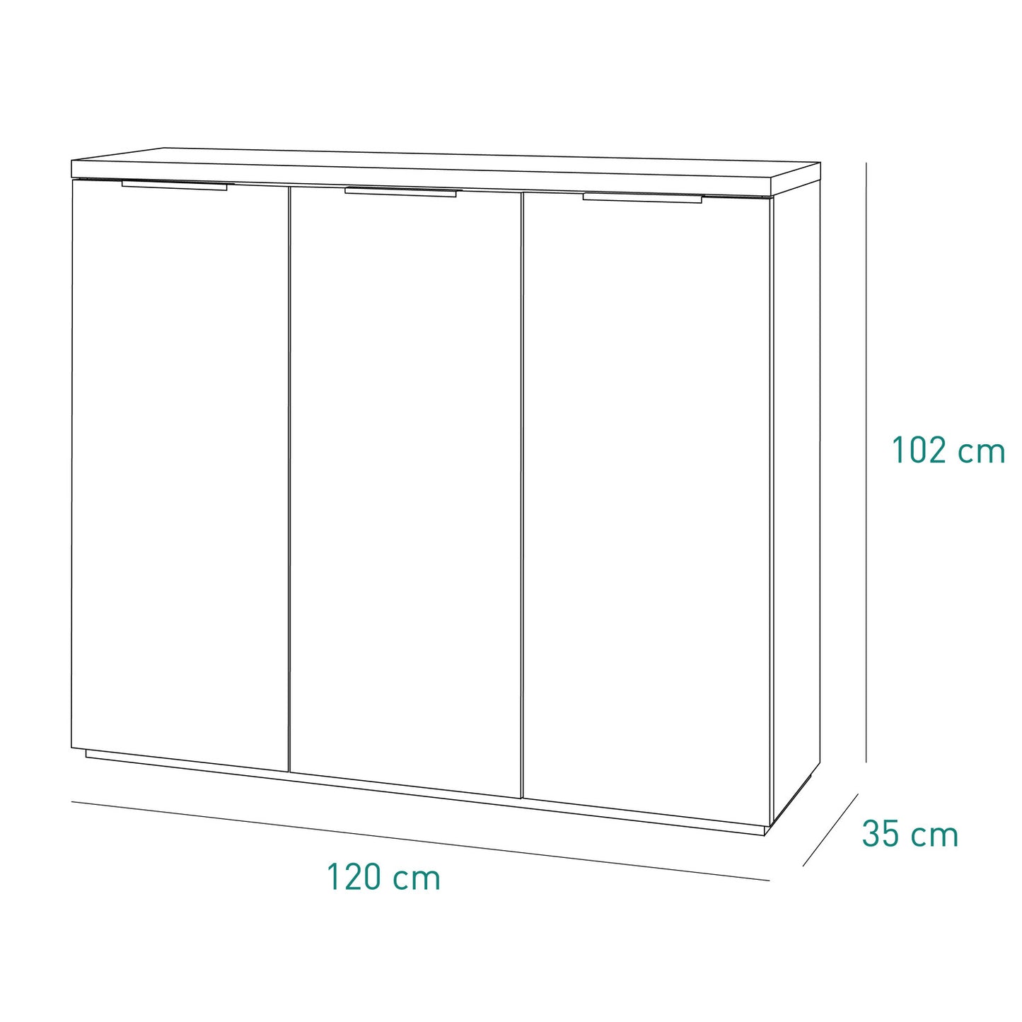 Mueble contenedor alto Mundi con 3 puertas