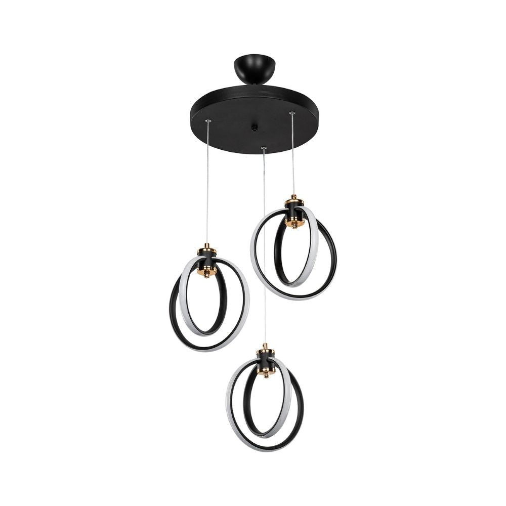 Lámpara colgante Felicia con tres puntos de luz LED circulares ASZ1593