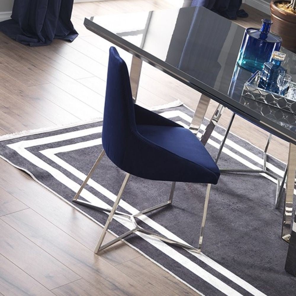 Silla Enzio de tela azul parlamento