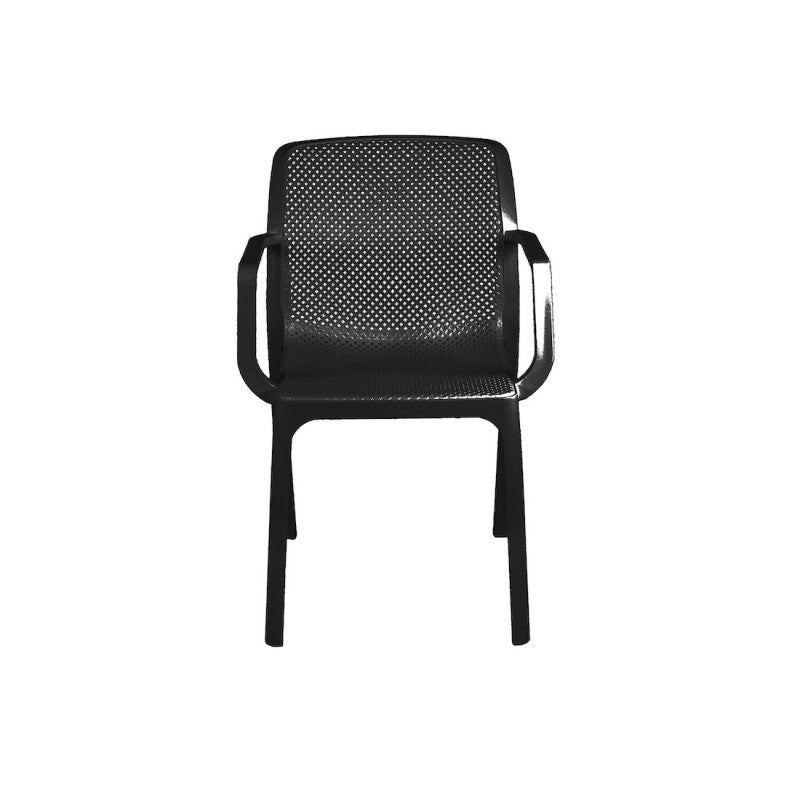 Silla De Jardín De Polipropileno Con Apoyabrazos Antracita Dalian 46,5X53,5X H55 Cm