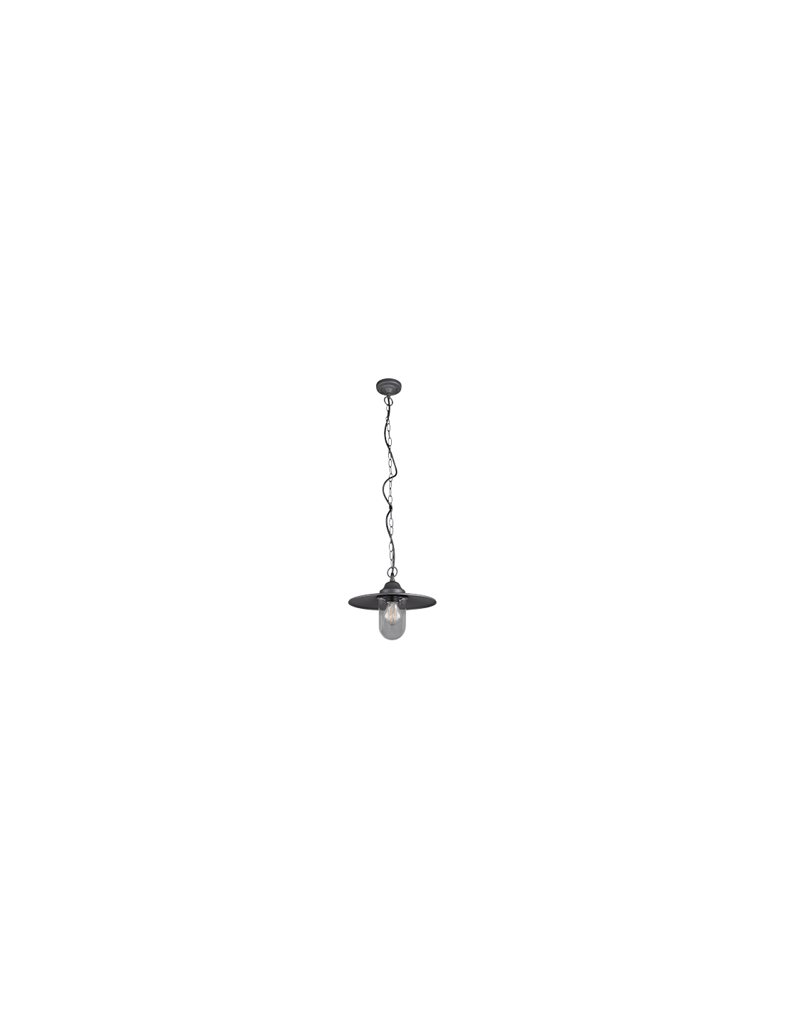 Suspensión 1xE27 Brenta Cristal Antracita Difusor IP44 Trio Lighting