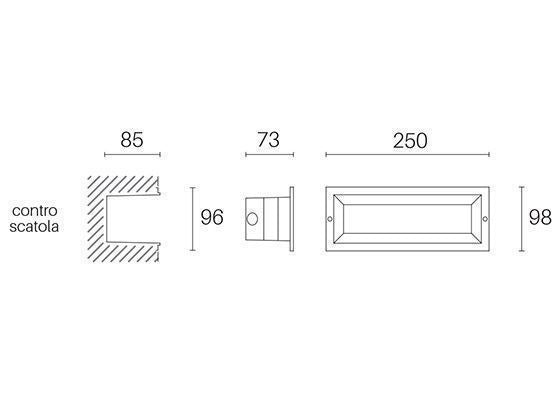 Empotrable Abierto 12W LED 4000K línea máscara blanca