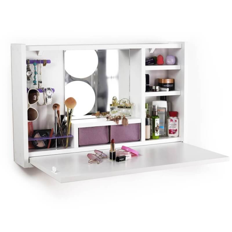 Inodoro plegable Leeta con espejo acabado blanco brillo