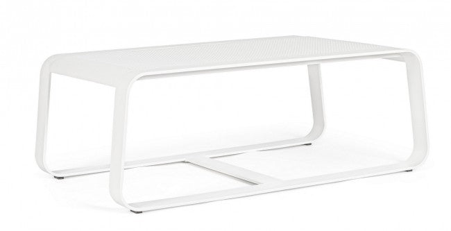 MERRIGAN mesa de centro exterior aluminio blanco 105x62x h38 cm