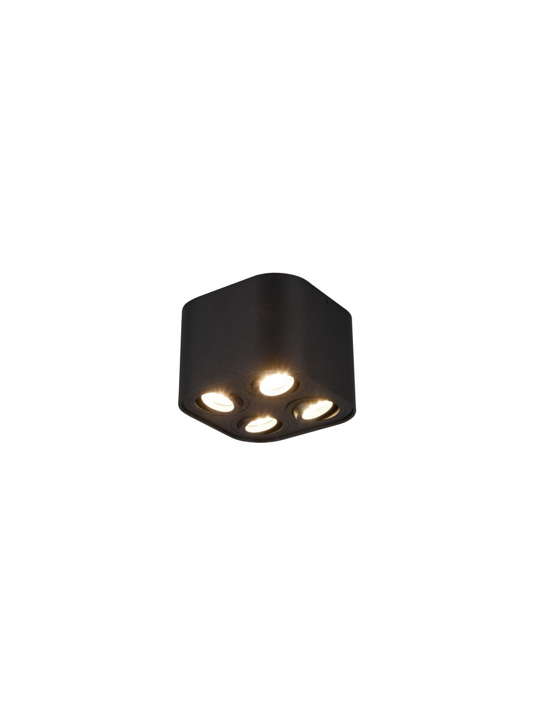 Lámpara de techo 4 focos regulables GU10 Cookie Cube negro Trio Lighting