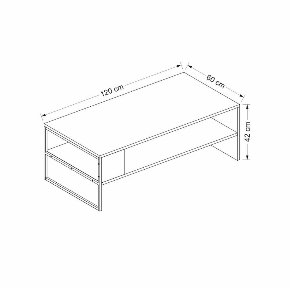 Mesa de centro rectangular Concord blanco y negro