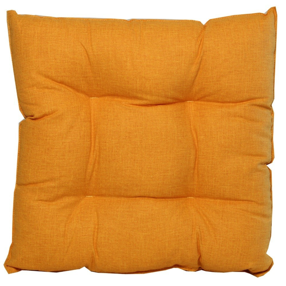 Funda de silla con ribete de fibra amarilla.