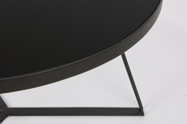 Mesa de centro de metal negro estilo diseño Ø70a - 38h