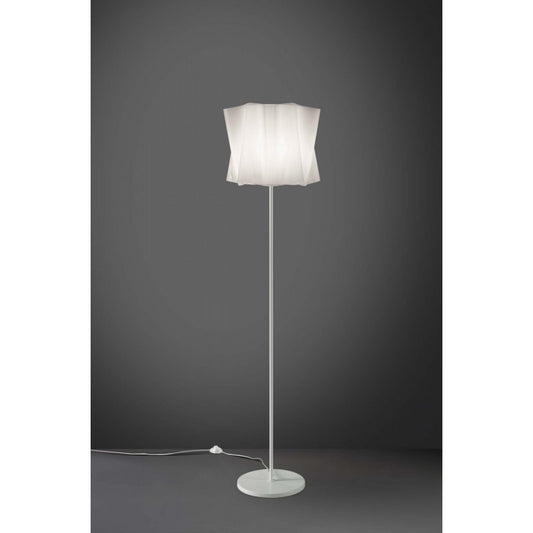 Lámpara de pie FOLIO con base y pie de metal con pantalla blanca diámetro 40x h164 cm
