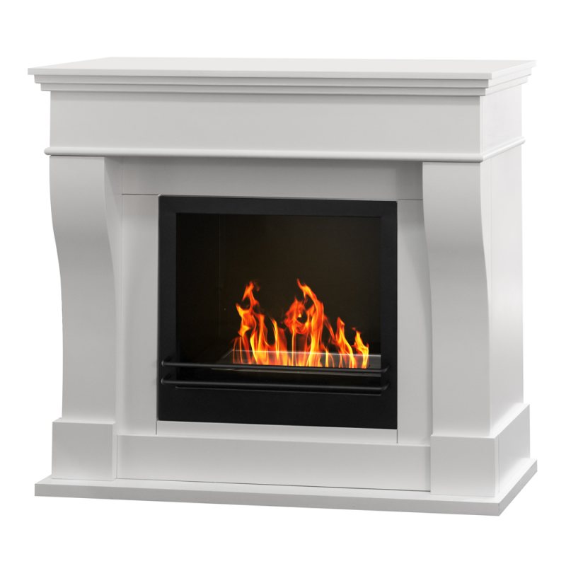 Chimenea de bioetanol de suelo biochimenea WASHINGTON Blanco L111 x P43 x H99