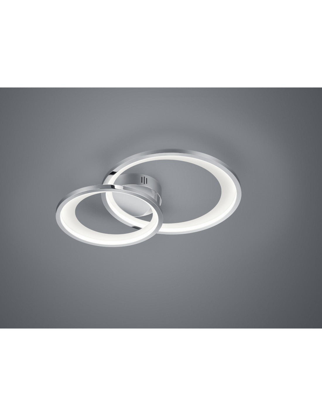 Granada Plafón Doble Círculo Cromo LED 29w Regulable L59 cm Trio Lighting