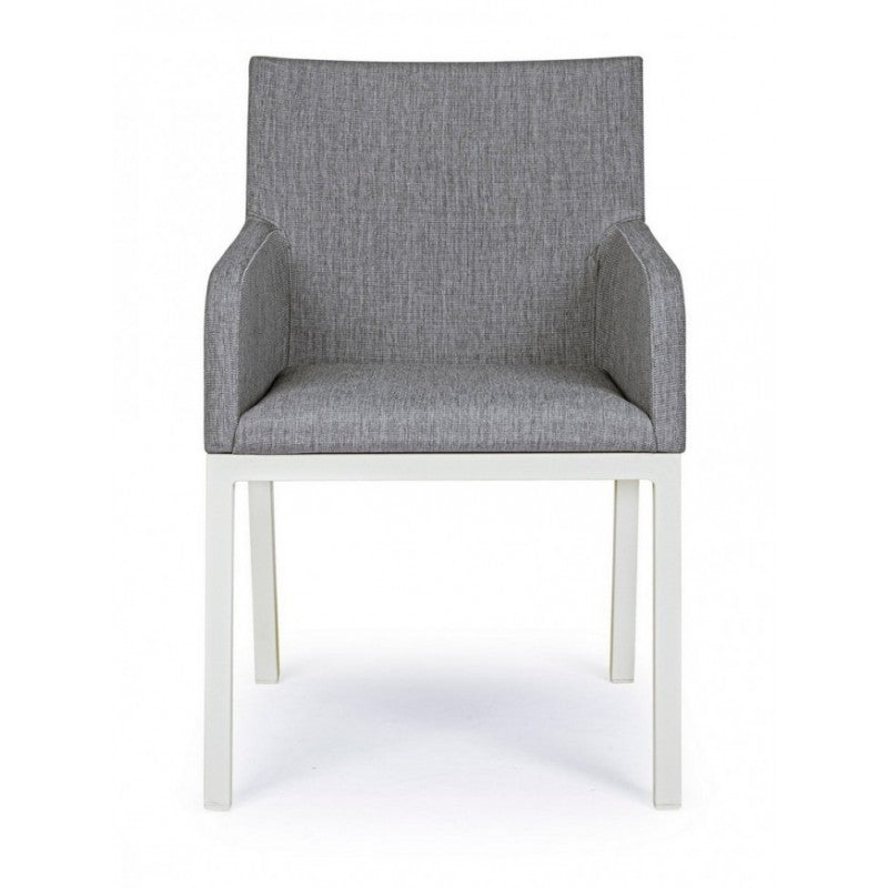 Silla de aluminio con recubrimiento en polvo gris 55x62x82h cm