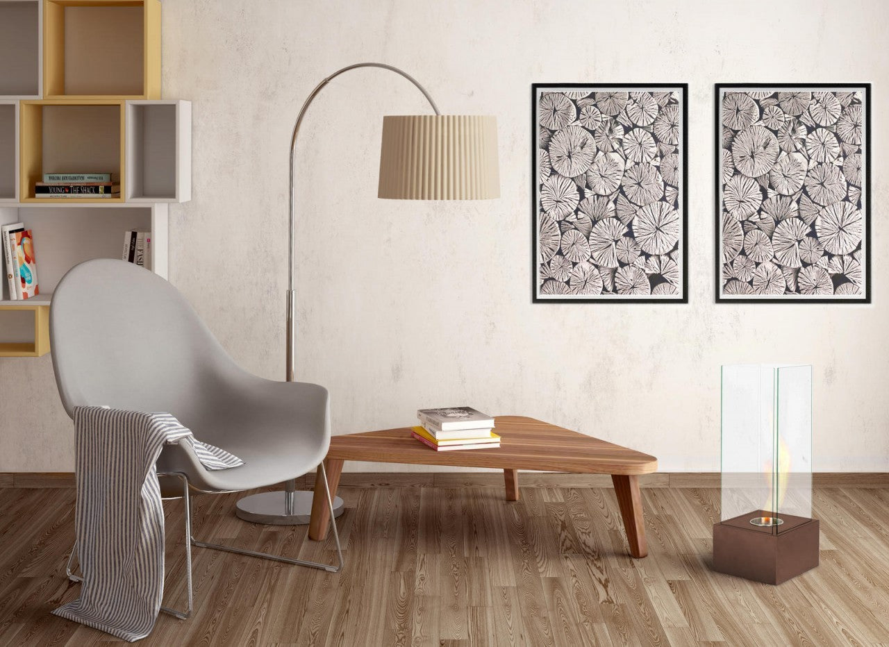 Chimeneas modernas de bioetanol óxido 25 x 25 x 65 cm