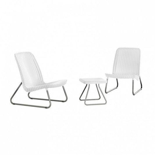 Conjunto de exterior para balcón, bistro, muebles de jardín blanco keter