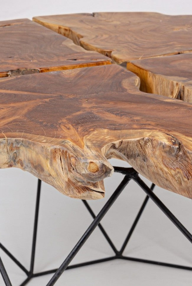 Mesa de centro vintage Adanya de metal y madera