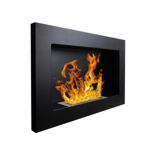 Chimenea de bioetanol empotrada o de pared Pisa Nero L 65 x P 12 x H 40