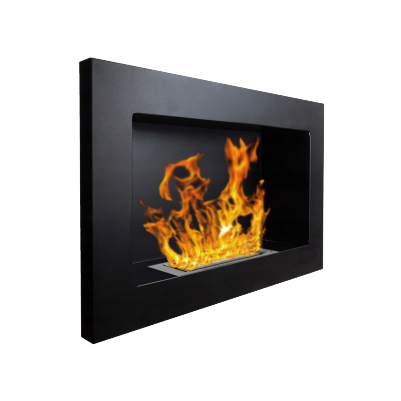 Chimenea de bioetanol empotrada o de pared Pisa Nero L 65 x P 12 x H 40