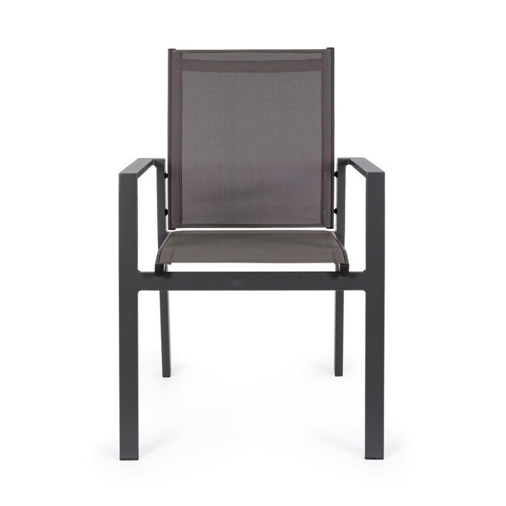 Silla de exterior Crozet con reposabrazos antracita oscuro