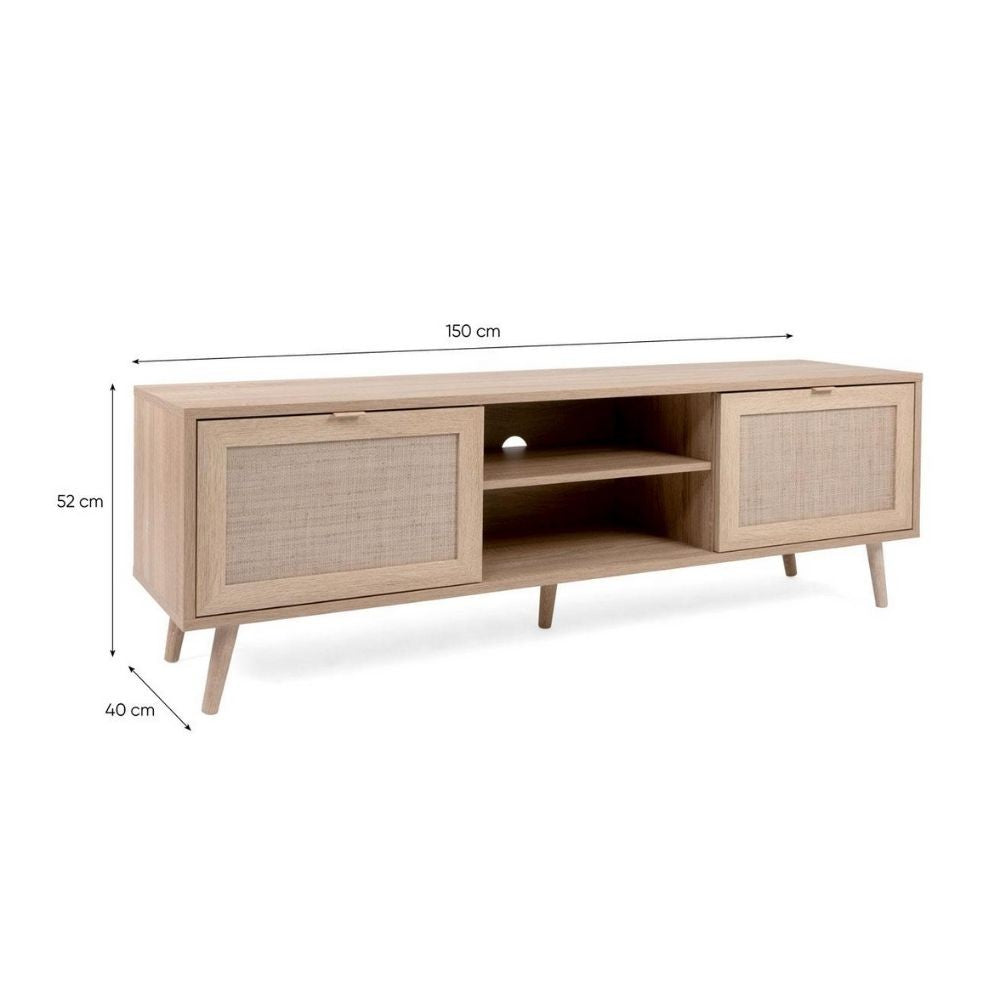 Mueble TV Bali 56A con 2 puertas efecto mimbre