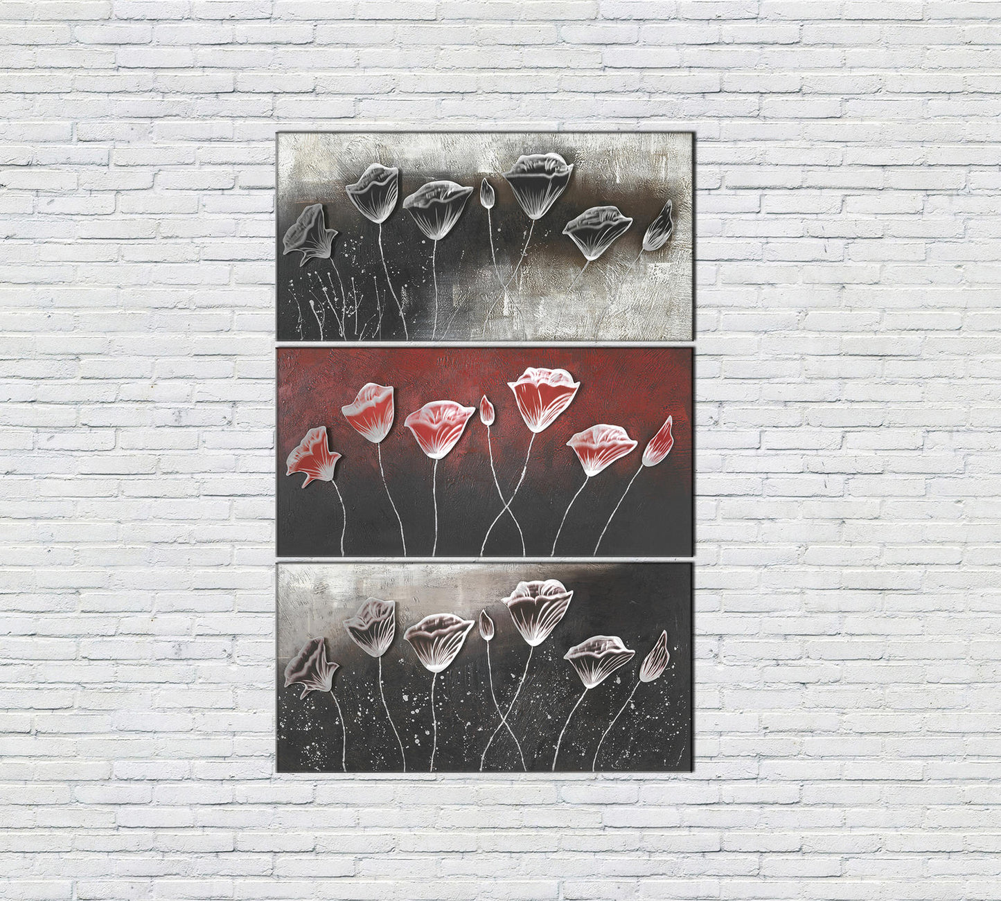 Óleo sobre lienzo multicolor y marco de madera 70x140 cm