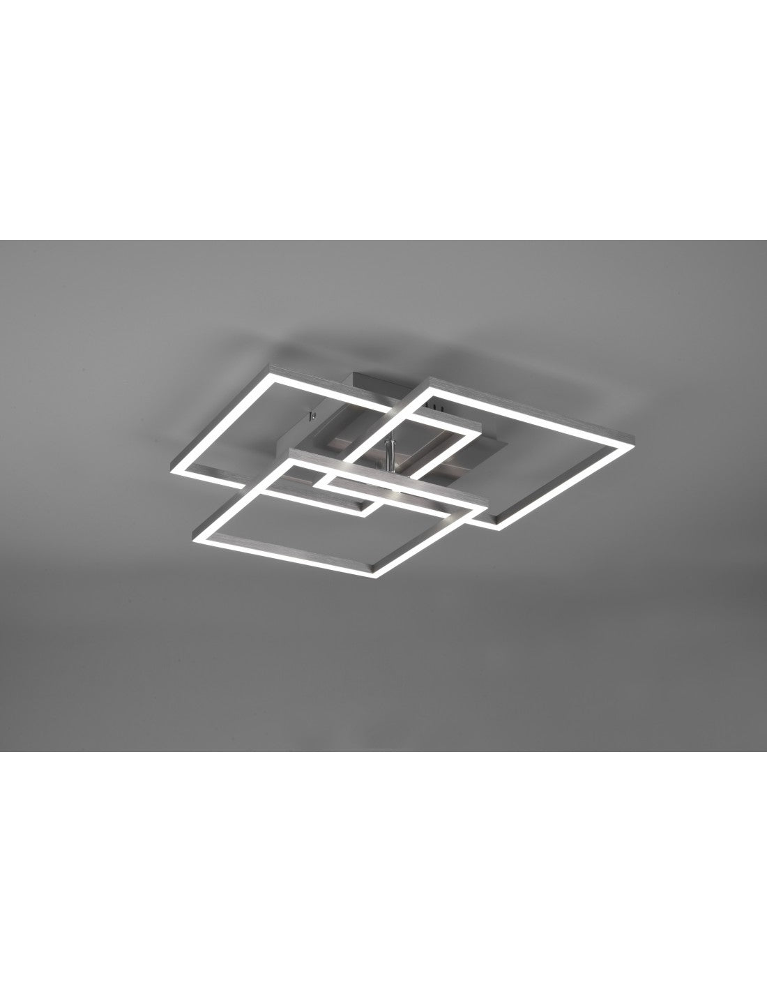 Luz de techo 3 cuadrados ajustable LED atenuador móvil níquel trío iluminación