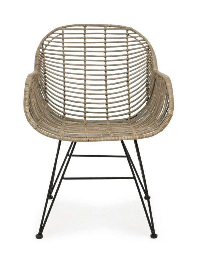 Silla Raquel con reposabrazos en fibras naturales