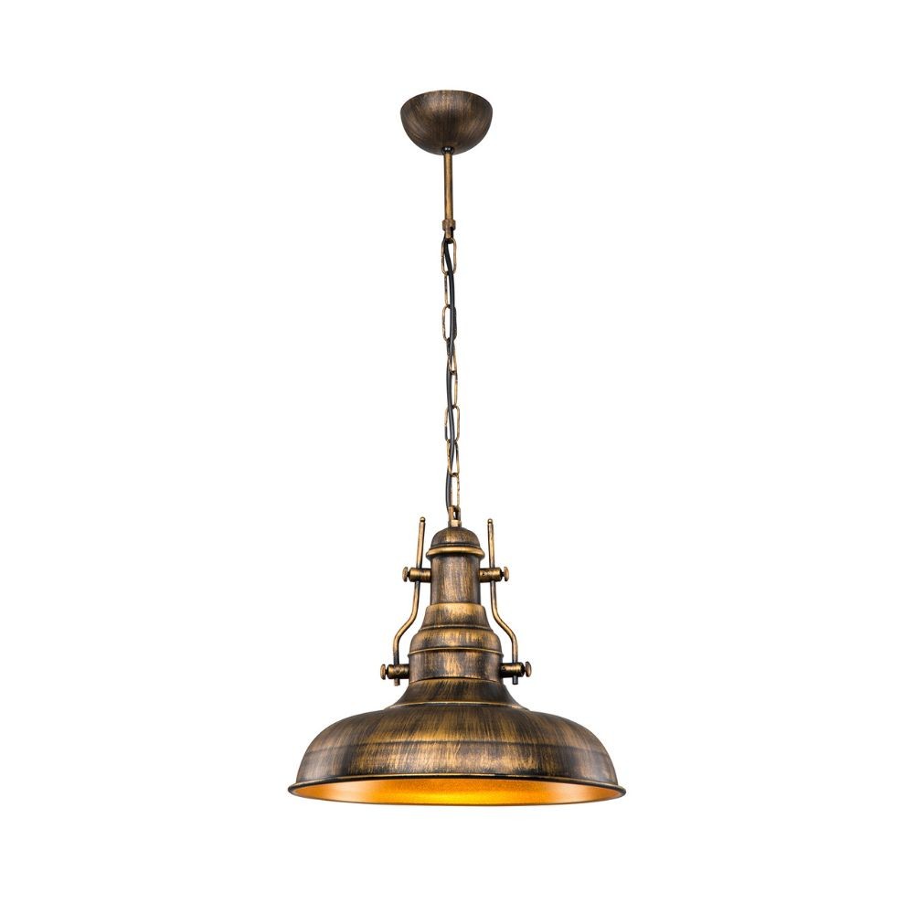 Lámpara colgante Tarus estilo industrial oro antiguo MDL4468