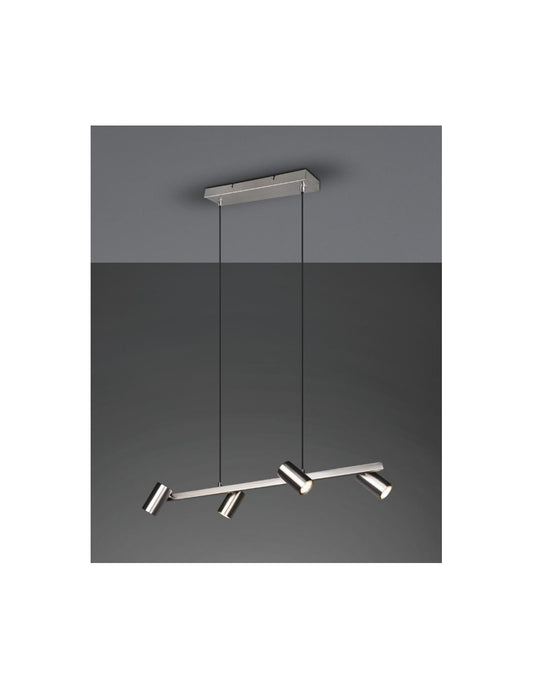 Suspensión 4 Focos Orientables GU10 Marley Nichel Trio Lighting