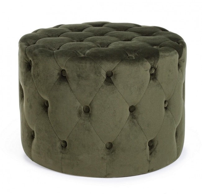 Puf vintage de terciopelo verde 60 x 42 h cm