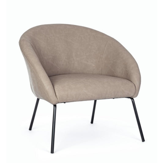Sillón gris tórtola en terciopelo de diseño