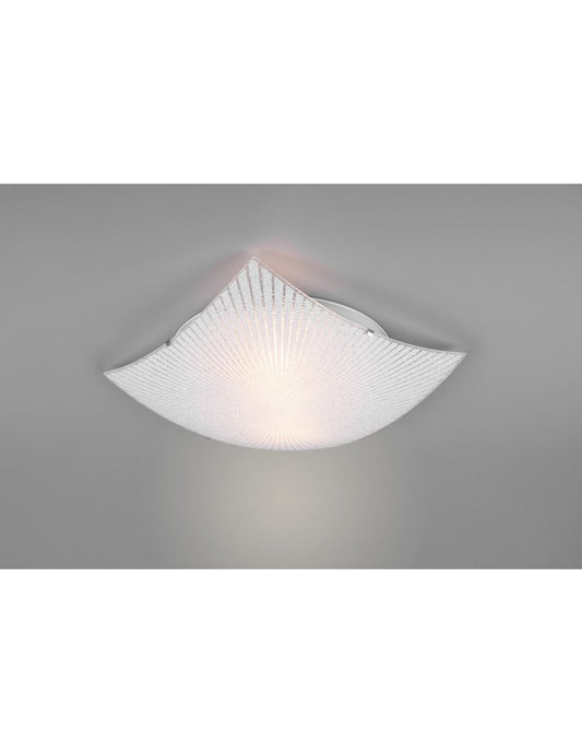 Plafón cuadrado de cristal transparente Elisa 2xE27 Trio Lighting