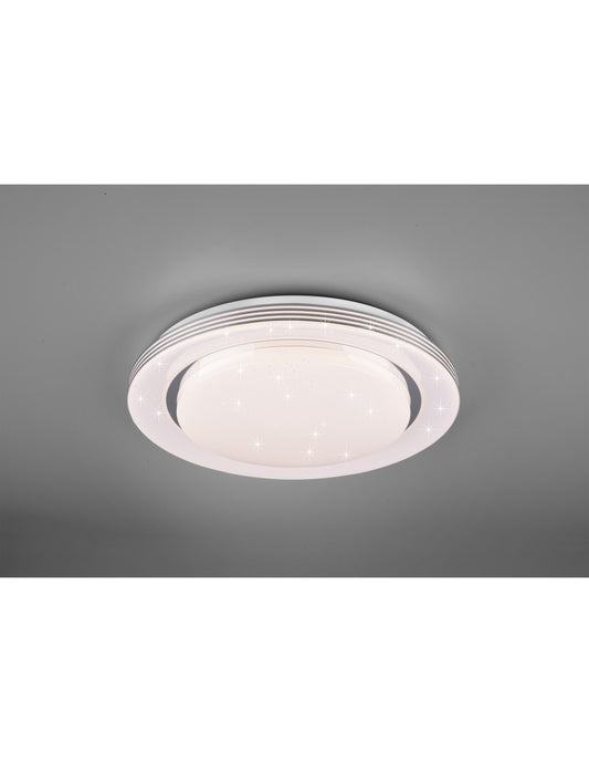 Lámpara de techo de discoteca moderna Atria Led 22w atenuador efecto estrella iluminación en trío blanco
