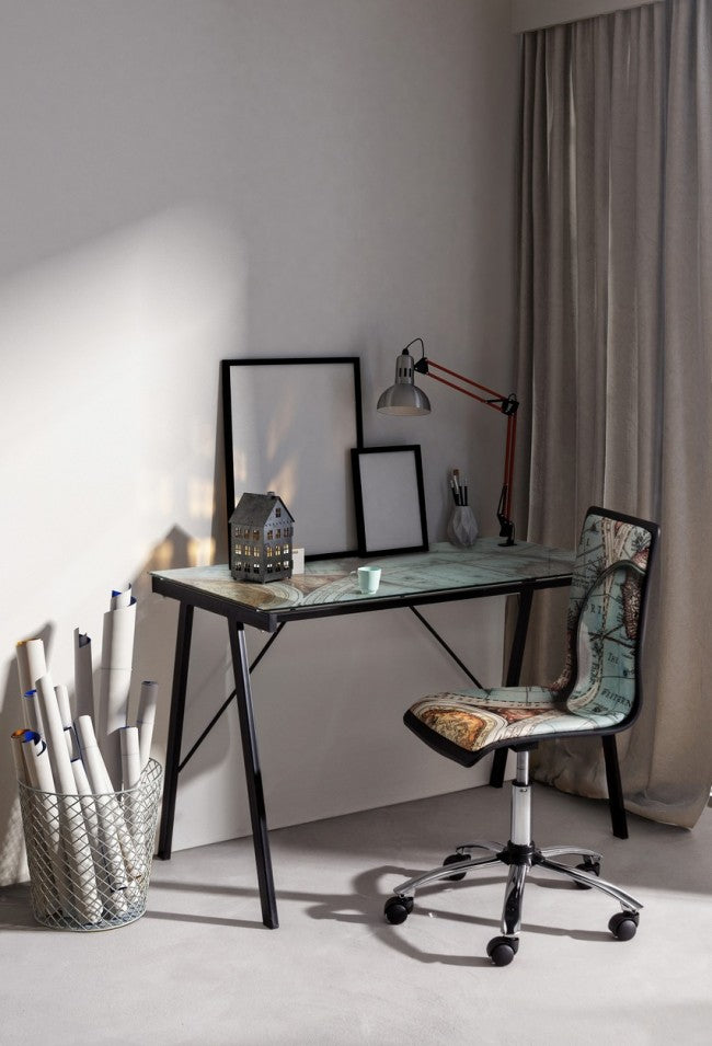 Silla de oficina Young Gulliver de acero ecopiel