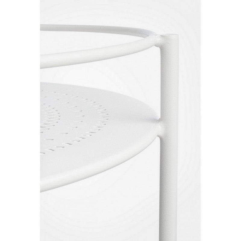 Carro para botellas de acero blanco.