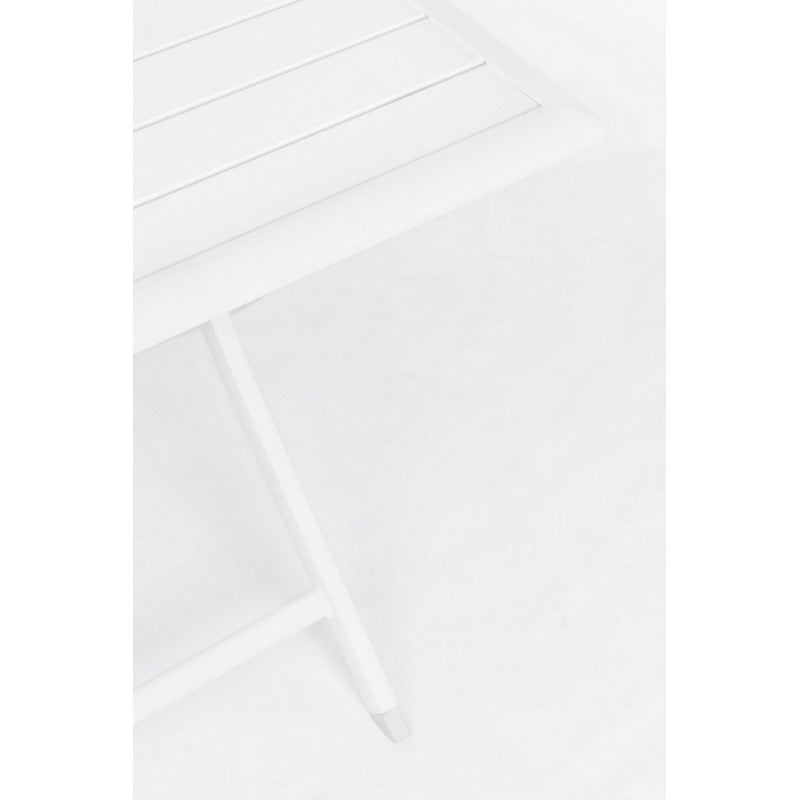 Mesa exterior plegable de aluminio ELIN blanco 70x70x h71 cm