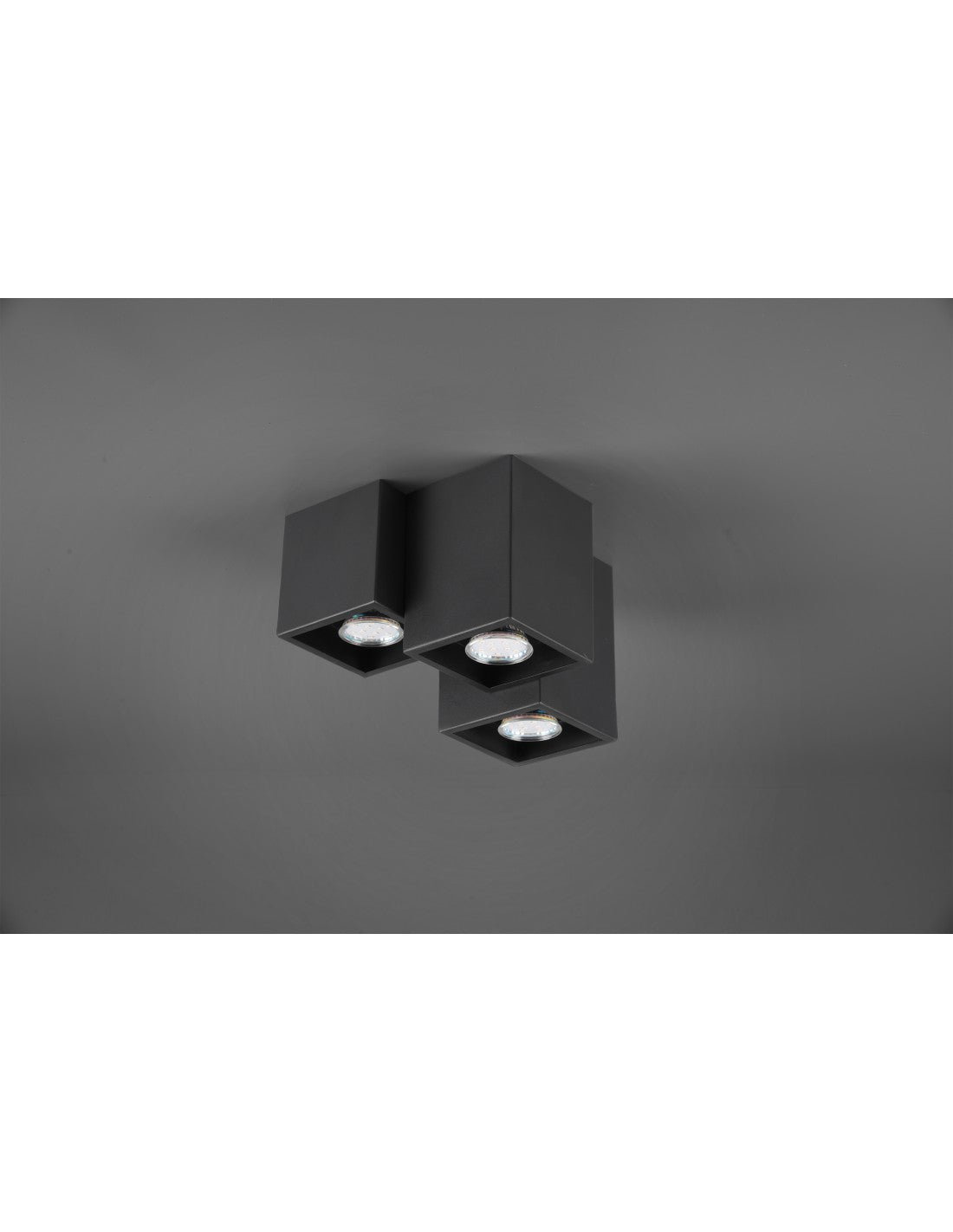 Lámpara de techo 3 Cubos GU10 Fernando Negro Mate Trio Lighting
