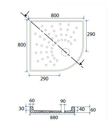Plato de Ducha Esquinero H6 en Cerámica Dianhidro