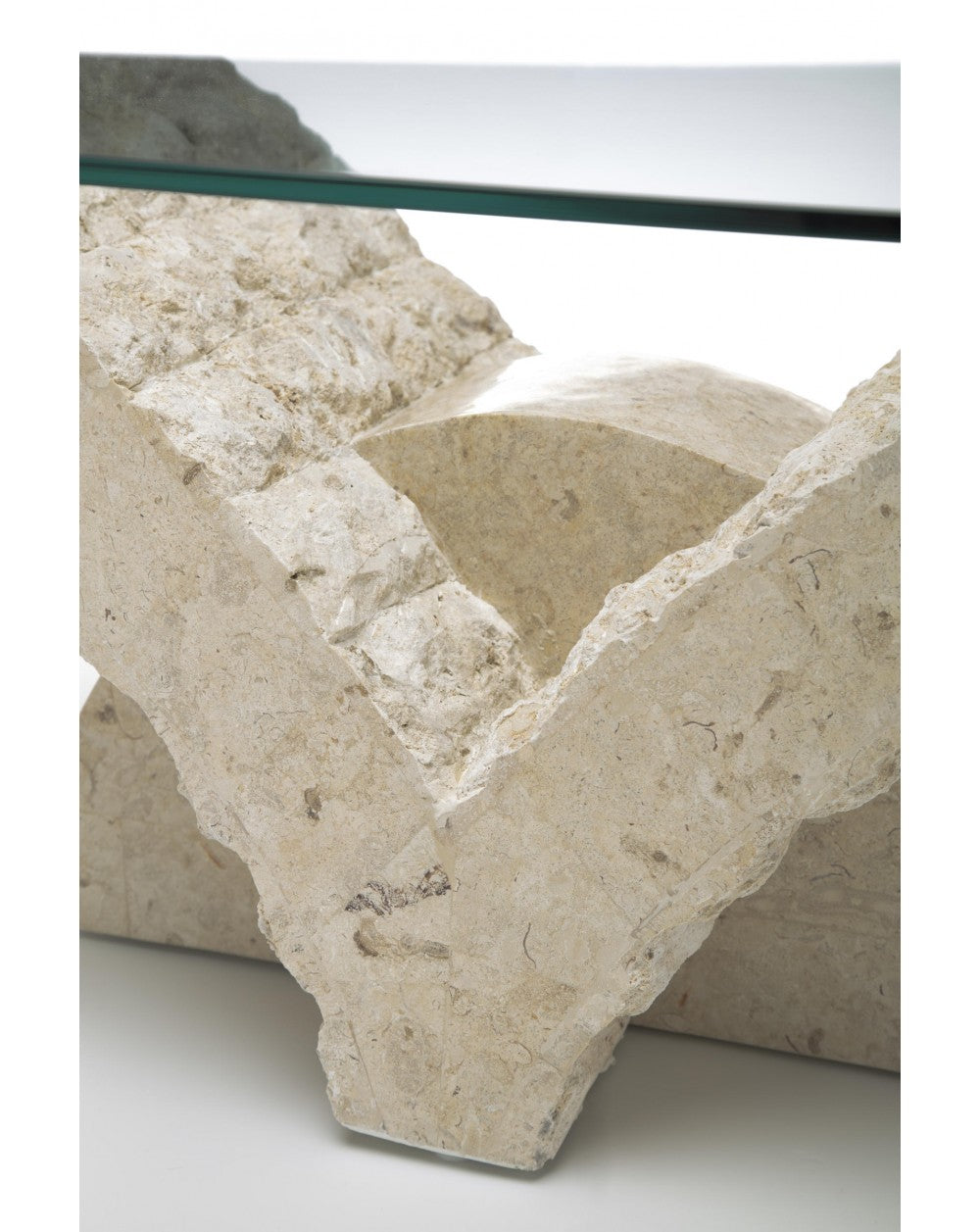 Mesa de centro beige transparente 70 cm x 120 cm Alt. 40 cm