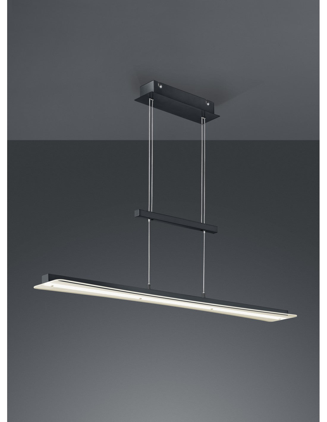 Suspensión moderna Smash Led regulable negro L100 cm Trio Lighting