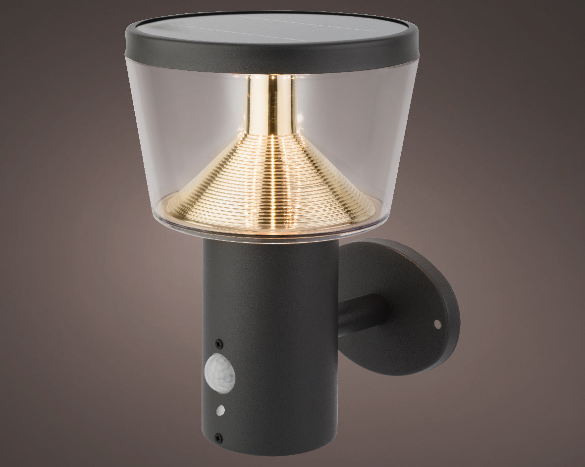 Aplique solar en acero inoxidable.