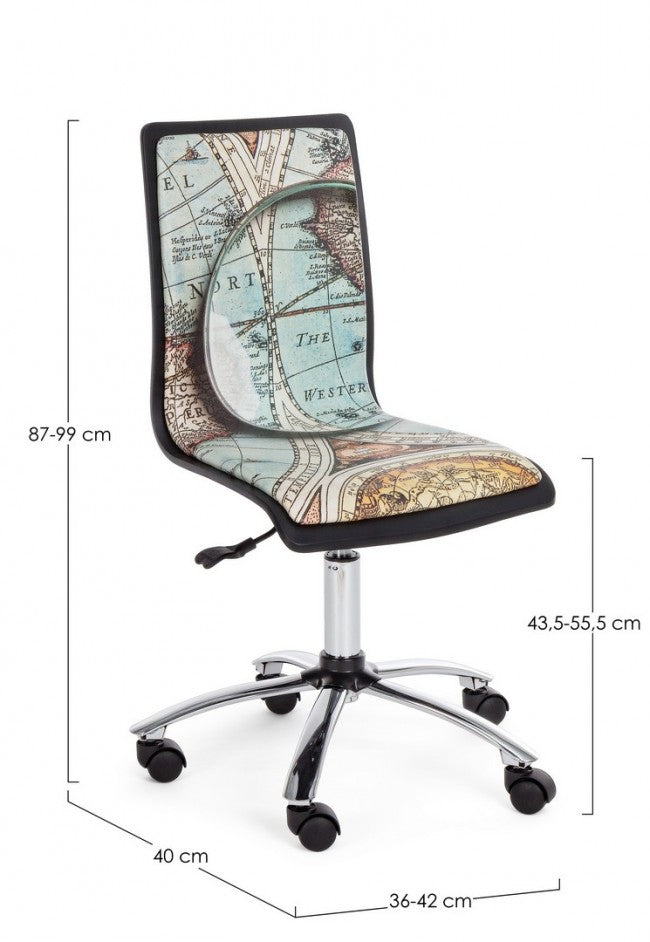 Silla de oficina Young Gulliver de acero ecopiel