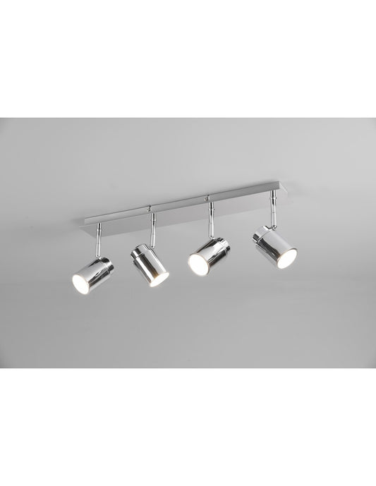 Barra Lineal 4 Focos Orientables Metal Cromo Angel Trio Lighting