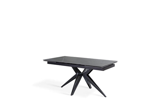 Mesa extensible gris-negra 90 cm x 160-240 cm cm Alt. 76 cm
