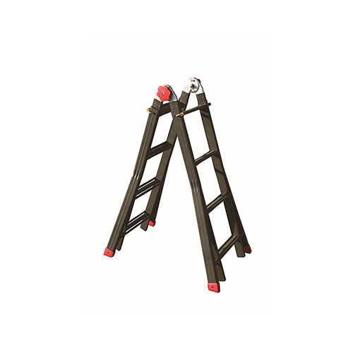 Escalera telescópica Cheope Auto de acero pintado - 4+4 peldaños, altura máxima 3,90 m