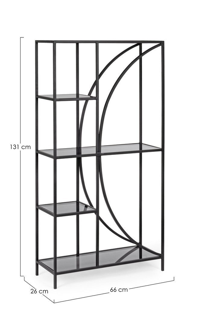 Librería Korvet de metal negro de 4 plantas