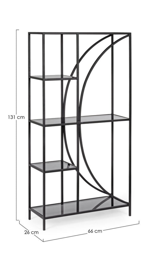 Librería Korvet de metal negro de 4 plantas