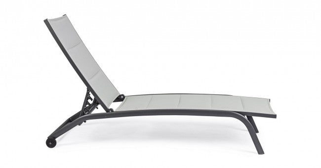 Tumbona con ruedas Cleopas de aluminio antracita